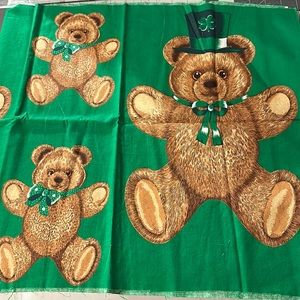 St Patrick’s Day Fabrics Teddy Bears and Shamrocks